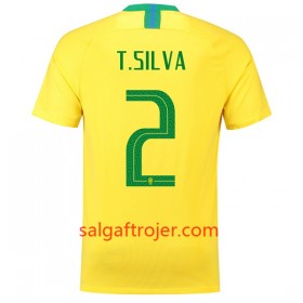 Brasilien Fodboldtrøjer T.Silva 2 Hjemmebanesæt VM 2018